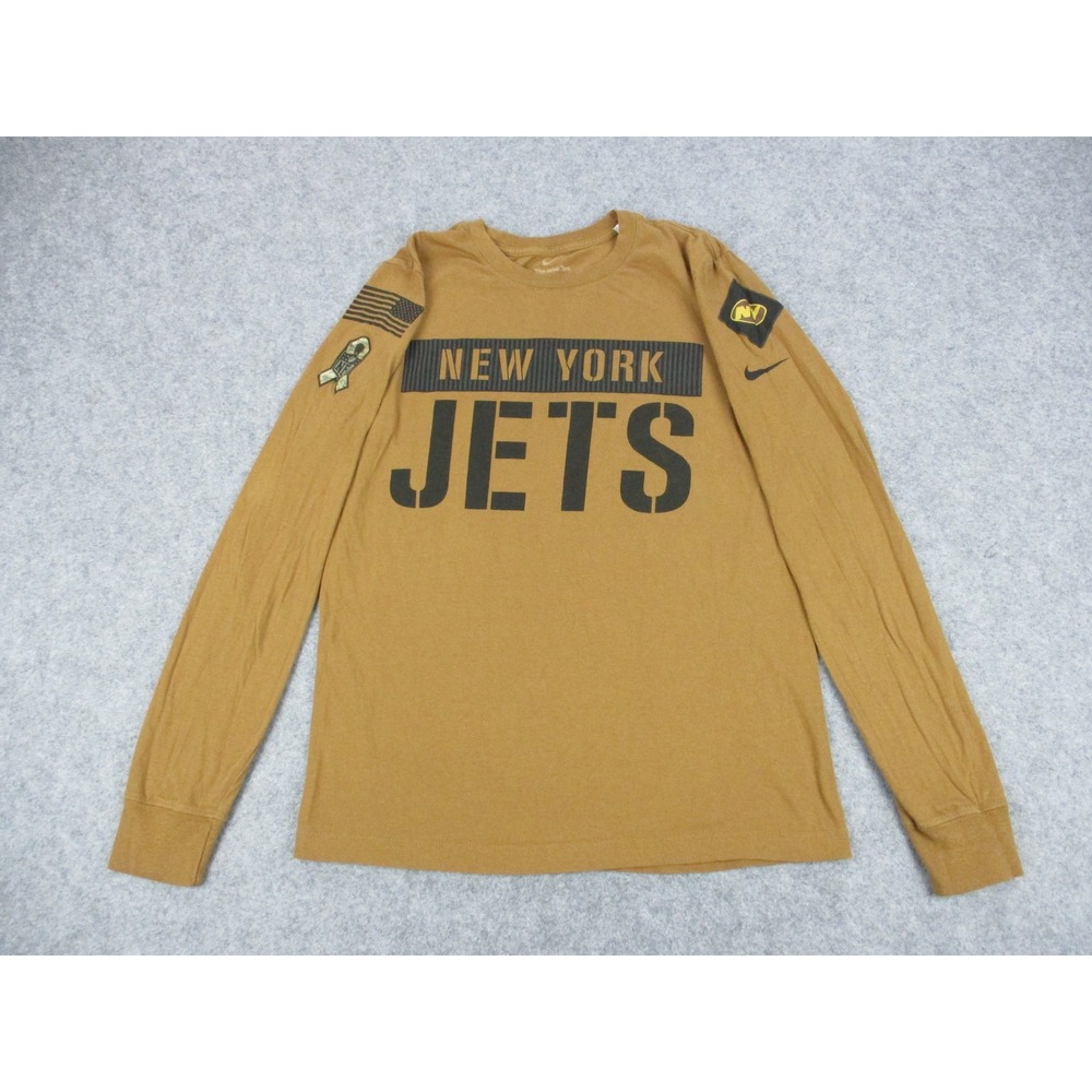 Nike New York Jets Mens Small Brown NFL Salute To Service Long Sleeve Shirt